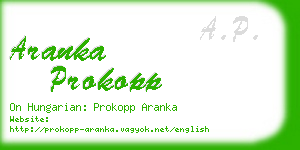 aranka prokopp business card